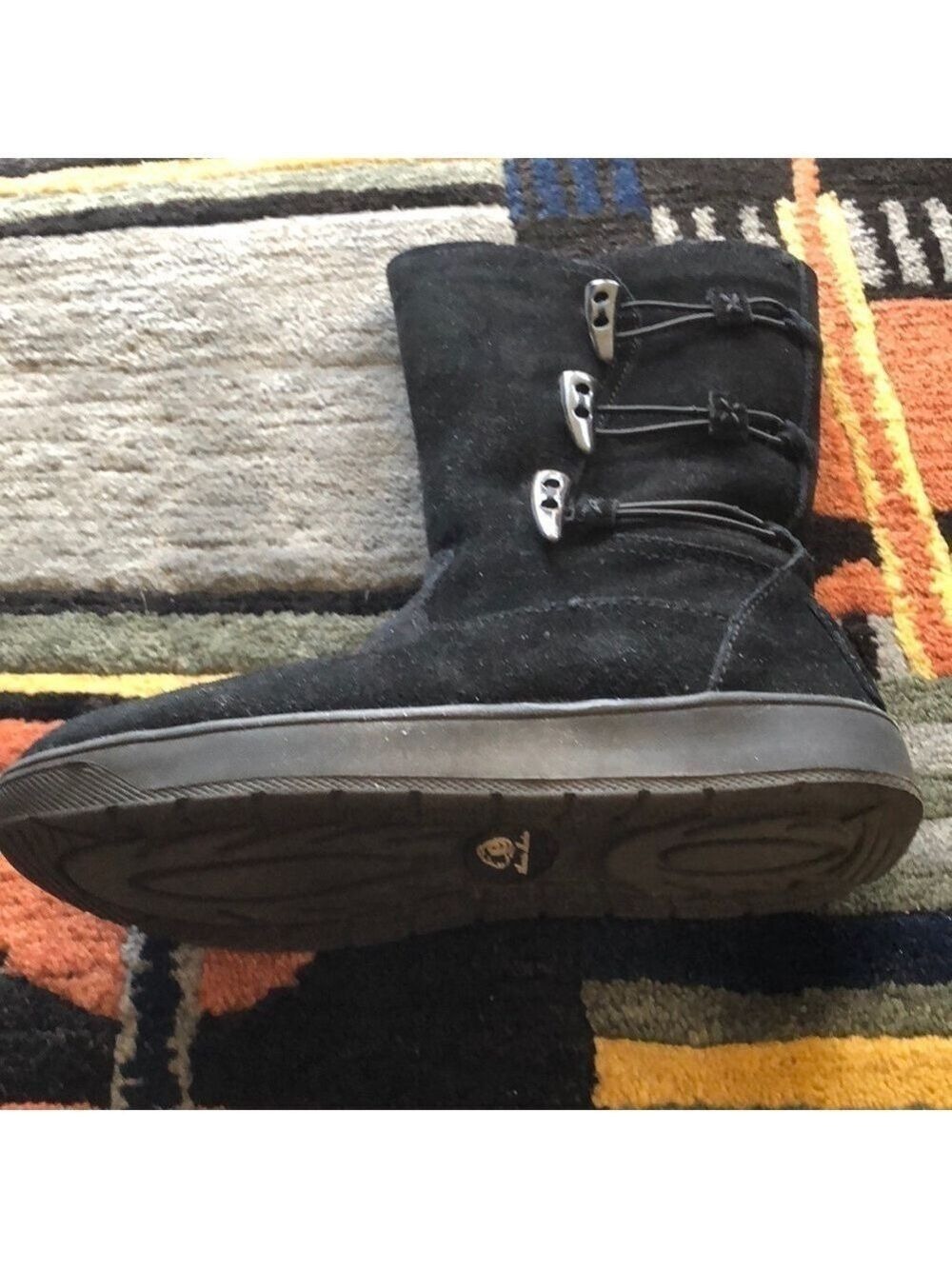 Aussie Merino Black Suede Boots W7 Almost New WBox - Picture 3 of 8